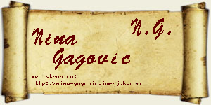 Nina Gagović vizit kartica